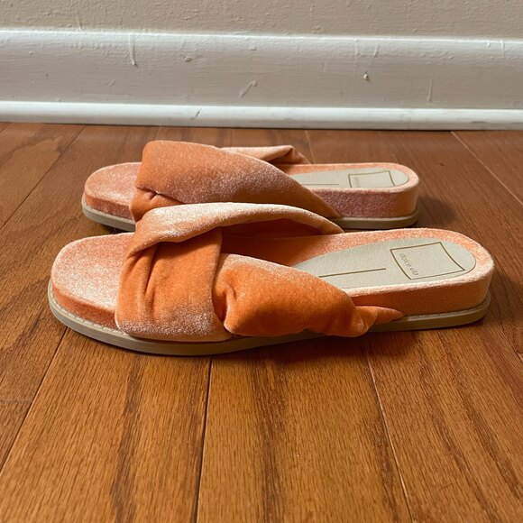 Dolce Vita Velvet Twist Slides Orange 6 - Picture 6 of 8